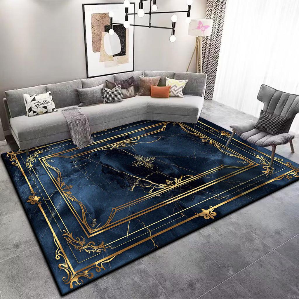 Nowoczesny Dywan do Dużego Salonu dla Seniorów Niebieski Antypoślizgowy Mata pod Stoliki Kawowe Możliwość Dostosowania Szatnia Biuro Sofa Dywan Miękki Łatwe Czyszczenie