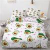 Funny Avocado Single Duvet Cover Set, Soft Microfiber Reversible Quilt Cover With Zipper, Avocado Bedding Set With 2 Pillowcases