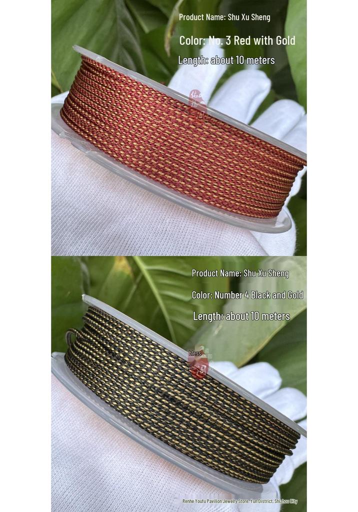 Millet Whisker 1.5mm Dragon Pattern Braided Rope - Mixed Color Thread for DIY Bracelet & Necklace