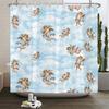 Tende da Doccia Angeli Stile Retro Europeo Tenda da Bagno Tessuto Impermeabile Decorazione Vasca da Bagno 180*180cm Tenda da Bagno Con Ganci