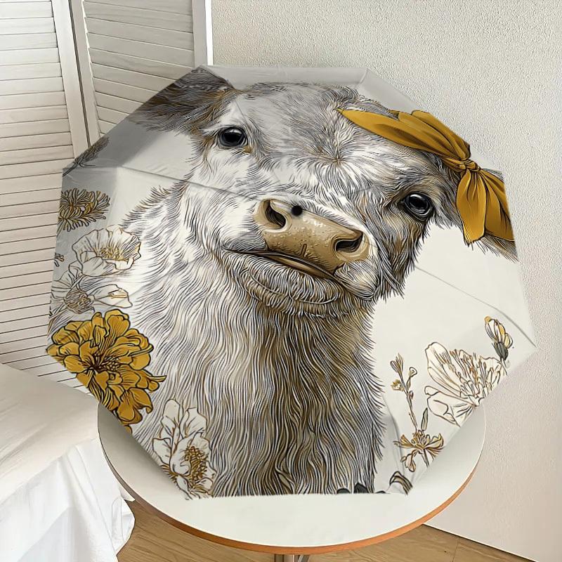 1PC cow flowers Umbrella-8-Rib Reinforced, Automatic Open, Lightweight & Durable, Cute Fashion Accessory for Outdoor-T166