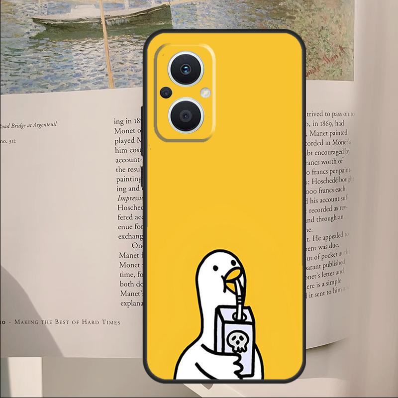 Cartoon Duck Knife Cover For OPPO Reno 7 8 Lite 11F 12F 13F 14F 10 11 12 13 14 Pro OPPO Find X6 X5 X8 Pro Case