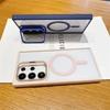 Magnetic Lens Protector Stand Phone Case For Samsung S25 S24 S23 S22 Ultra Plus FE Clear Magsafe Wireless Charge Hard Back Cover