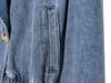 Trendy Women's Double-Breasted Denim Jacket in Sea Blue