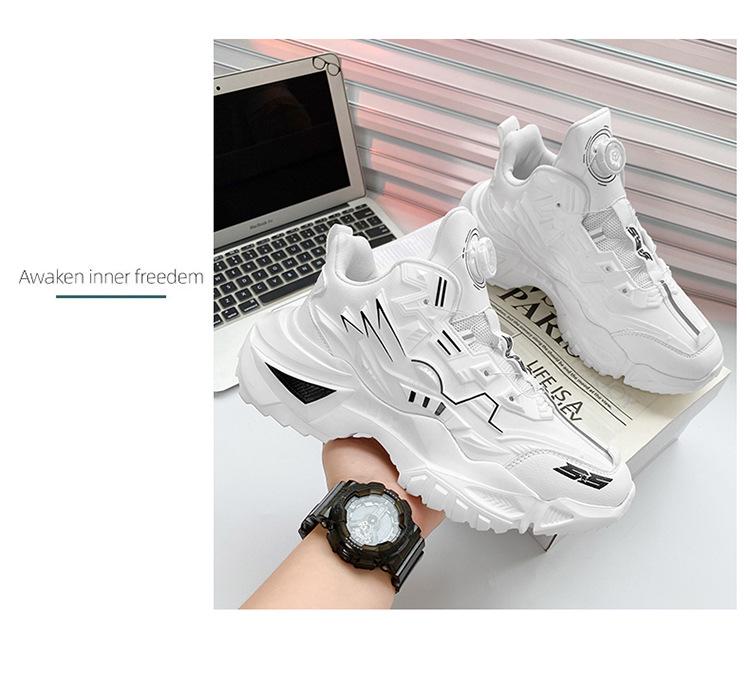 Herren Trendige Rutschfeste Laufschuhe mit Atmungsaktivem Design und Drehknopf zur Höhenverstellung, Geeignet für Jugendliche & Senioren, Frühling/Herbst.
