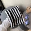 Women S Striped Knit Beanie With Cat Ears Pointed Ear Flap Hat