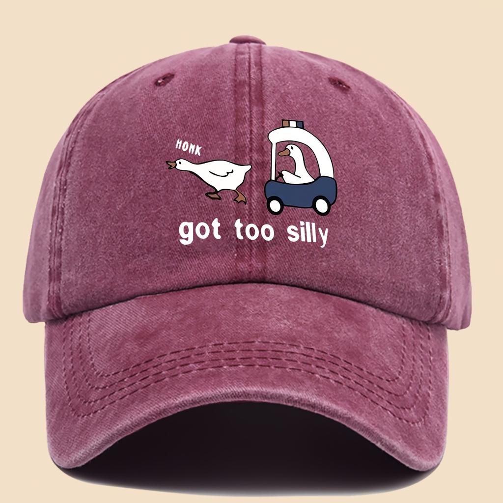 Fun Cartoon Pattern Printed Baseball Cap Trucker Hat Black Papa Dad Hat