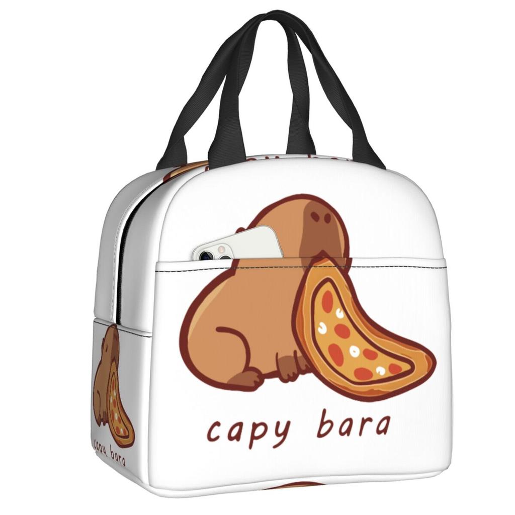 Custom Chilling Capybara Insulated Lunch Bag for Women Portable Cooler Thermal Lunch Box Kids School Children