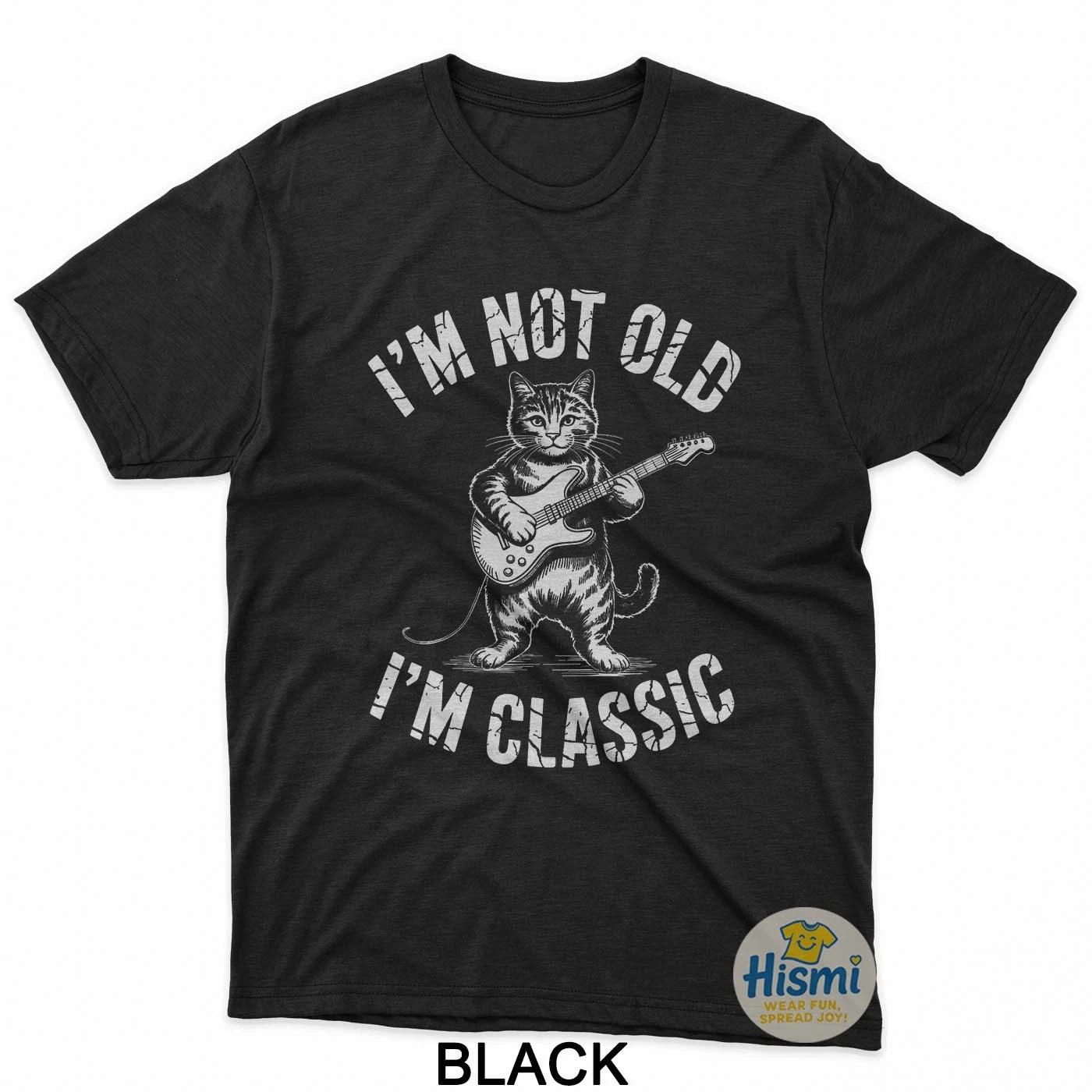Im Not Old Im Classic Funny Cat Vintage Graphic Men Womens T-Shirt XL