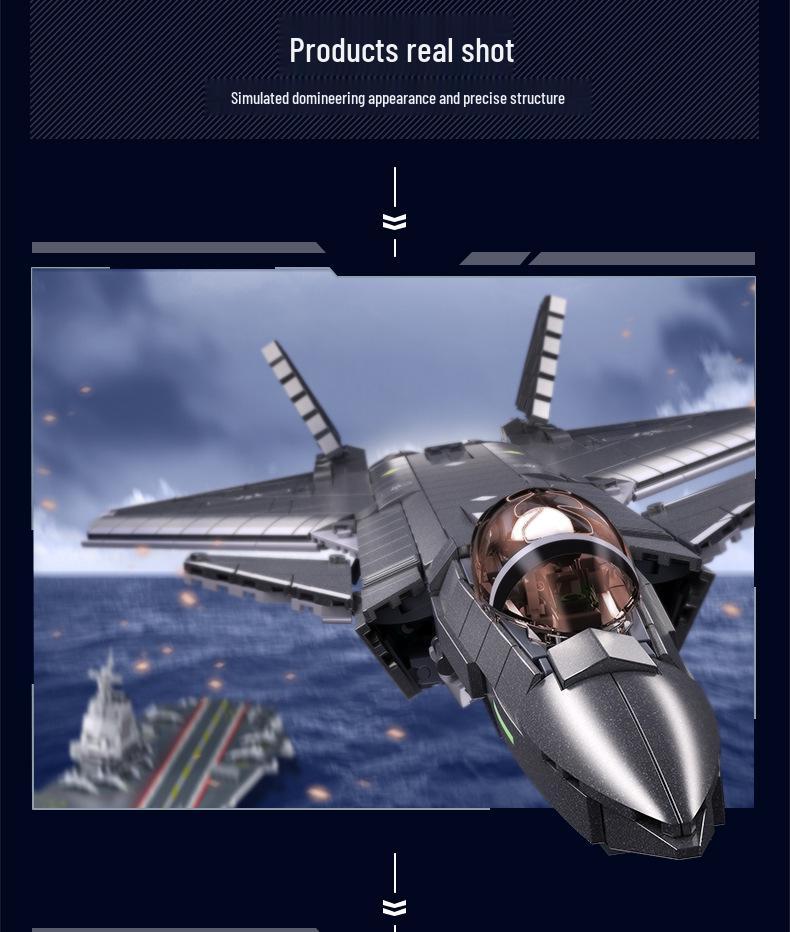 Xiao Luban J-20 Fighter Plane Block Model - Children's Educational Toy & School Gift