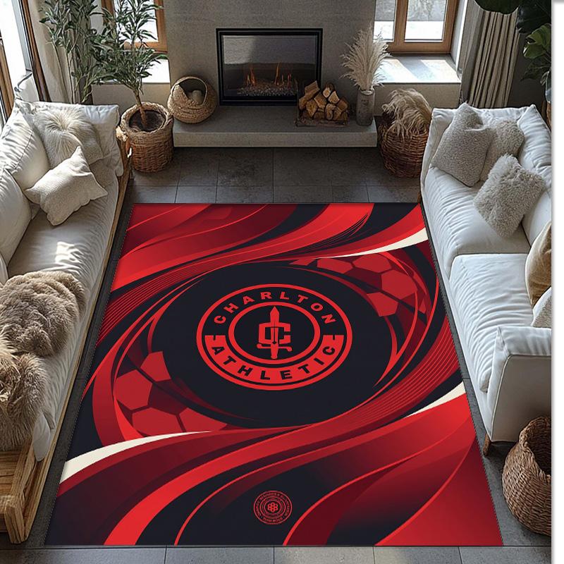 Tappeto Morbido Antiscivolo per Interni con Motivo Calcio Charlton Athletic FC Tappetino Decorativo Sportivo per Camera da Letto