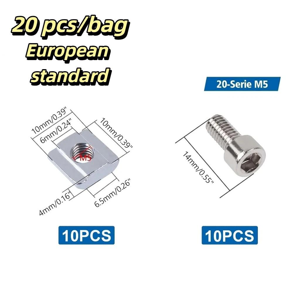 20pcs/bag Reliable Connection European Standard Aluminum Profile Fasteners Cup Head Screws  Assembly