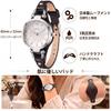 BUREI Japanese Quartz Black Leather Strap Women's Watch, Silver, Movement, Waterproof, Simple, Stylish, Slim,