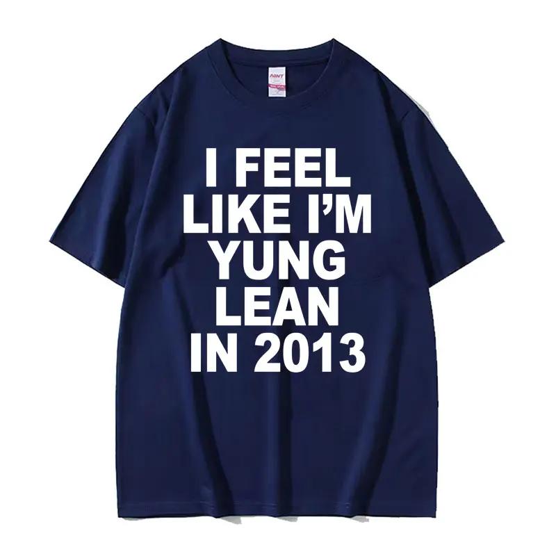 

Мне кажется, я Yung Lean в 2013 году Печатная футболка Y2K Смешной рэп-мем Стиль хип-хоп Футболка Мужчины Женщины Летняя модная футболка Топы S