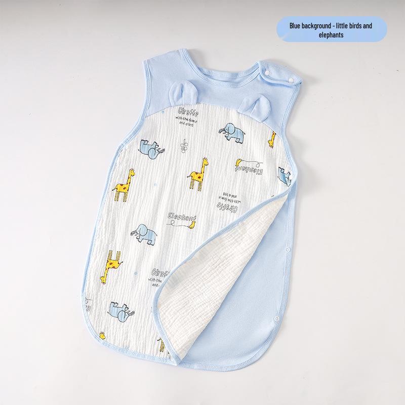 Pure Cotton Baby Sleeping Bag - All-Season Quilted Anti-Kick Blanket for Newborns