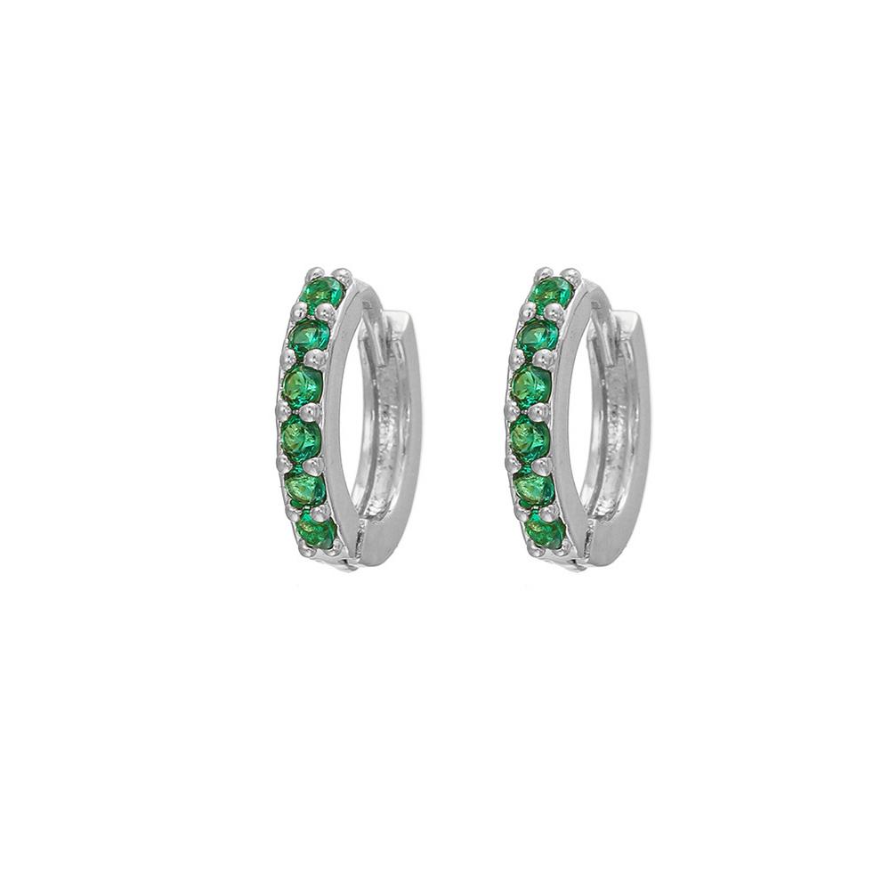 Exquisite Green Zircon Tassel Chain Stainless Steel Hoop Earrings 18K Gold Plated Heart Flower Piercing Earrings Fashion Jewelry