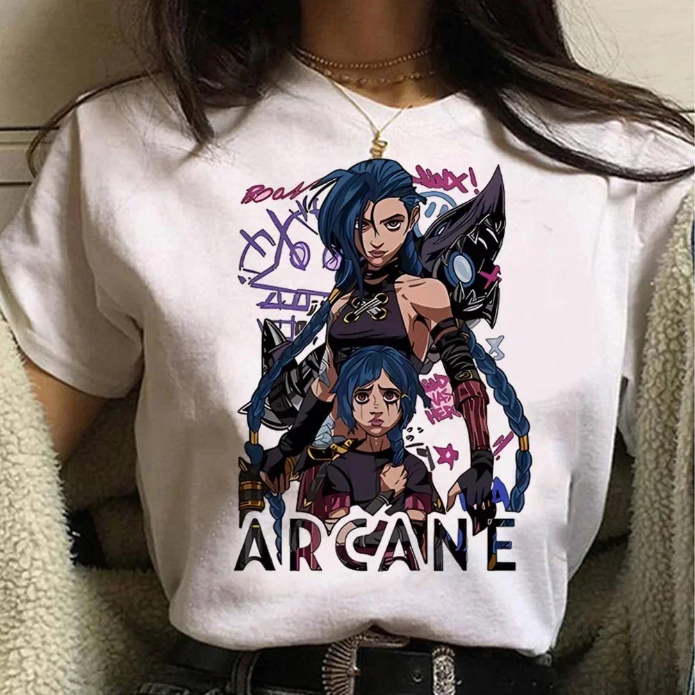 

Jinx Arcane Monkey T Shirt Anime Cosplay Tees Women Unisex Unisex Grunge Aesthetic Short Sleeve Cartoon Print Summer Streetwear S