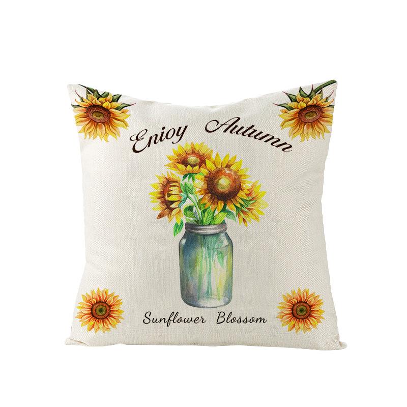 Thanksgiving Pillow Cover Maple Leaf Sunflower Polyester Cushion Cover Sofa Cushion Home Furnishings
