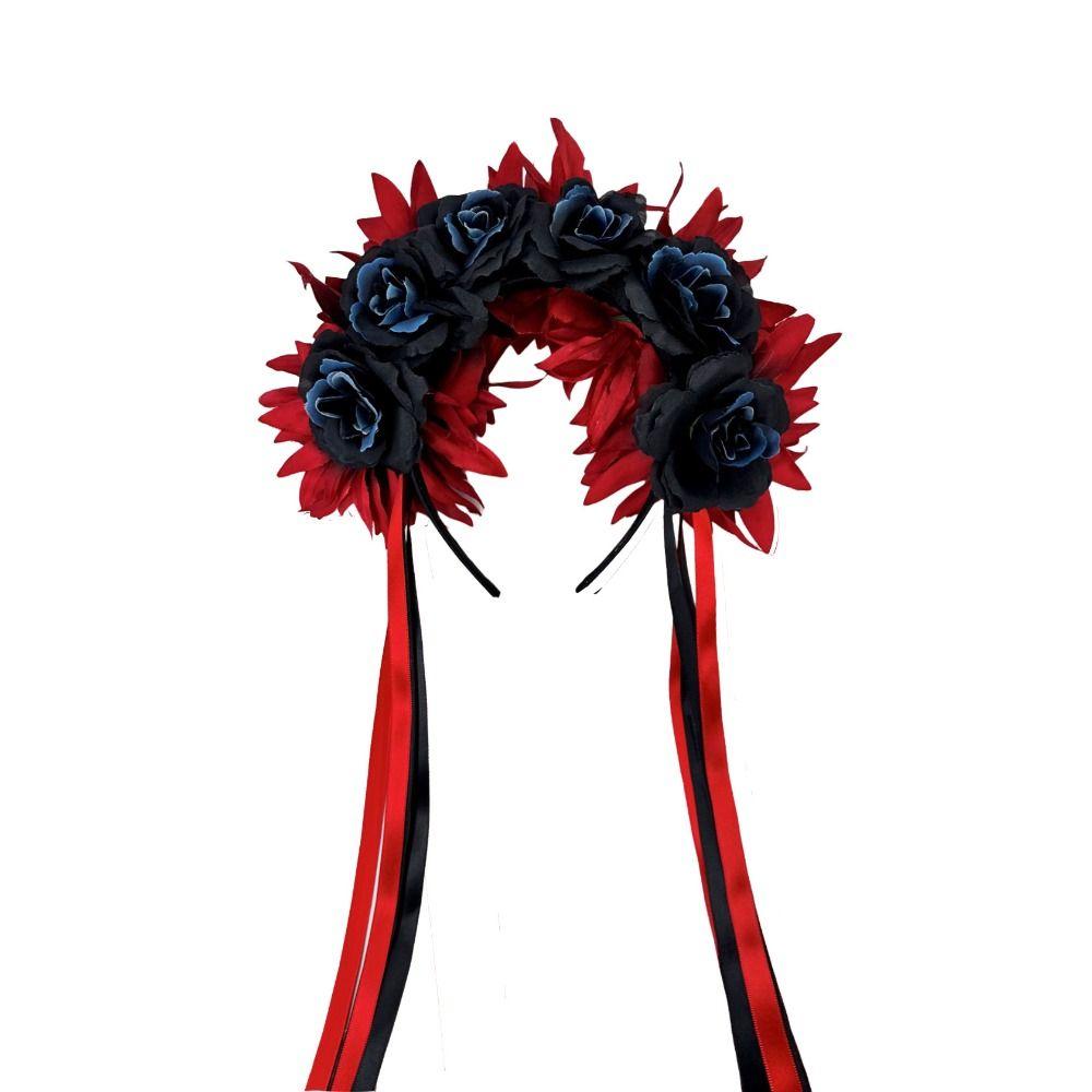 Garland Halloween Rose Hair Band Cosplay Prop Halloween Headdress Rose Flower Headband  Halloween