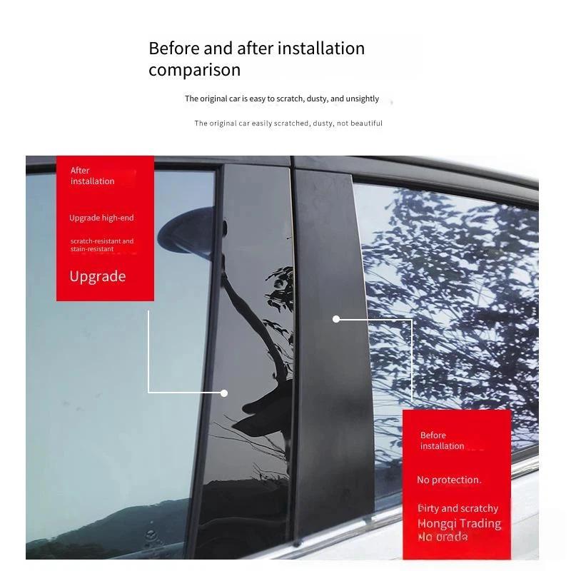 JQS4 Für Dodge Ram 1500 2500 2002-2023 4 STK Fensterzierleisten Abdeckungen Mittel-Säulen B C Säulen Aufkleber Auto Zubehör