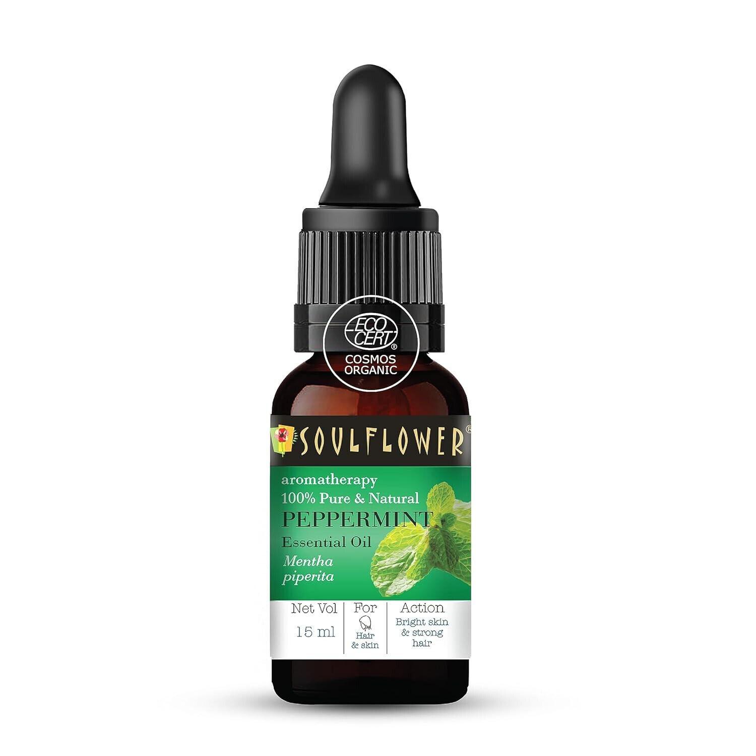 

@ Soulflower Peppermint Essential Oily For Skin & Hair Care 15 ML u248 MJ-805-60%OFF