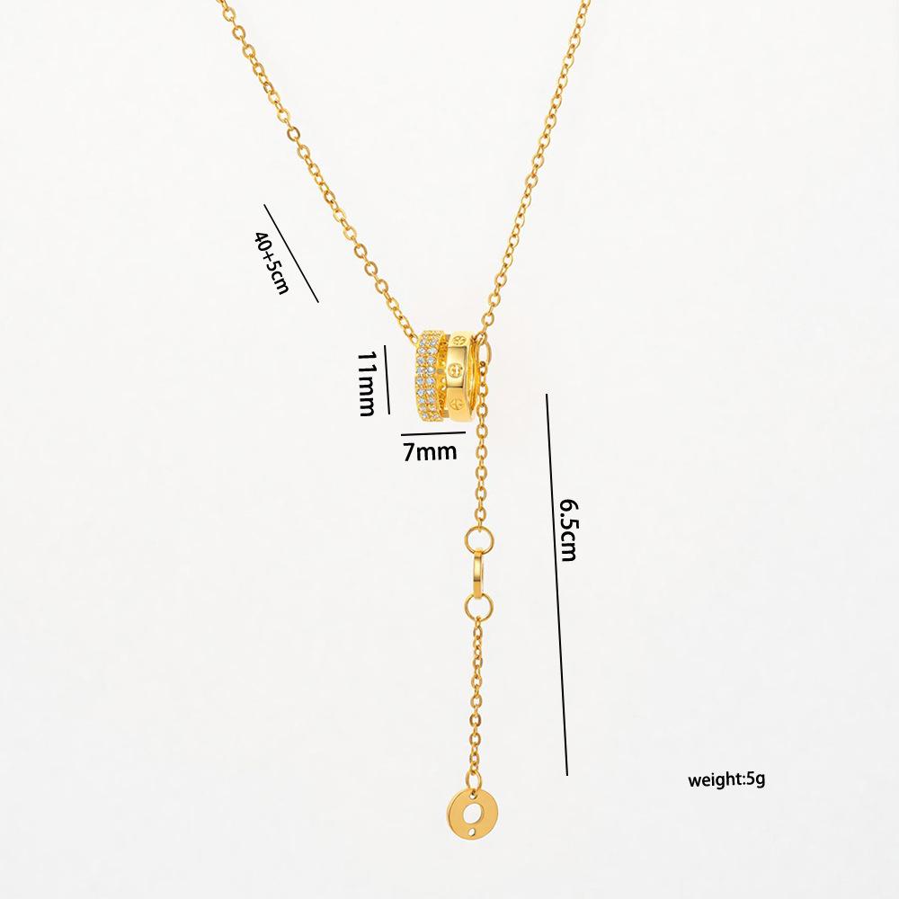 Women's Slim Titanium Steel Necklace - Luxury Inlaid Clavicle Chain