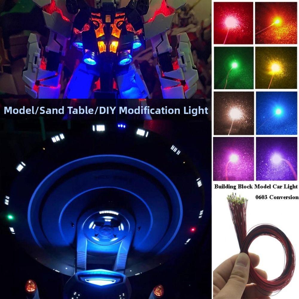 5pcs 0603 Models Car Modification Lights DIY Materials Led SMD Wires Red Black Line For Model Train
