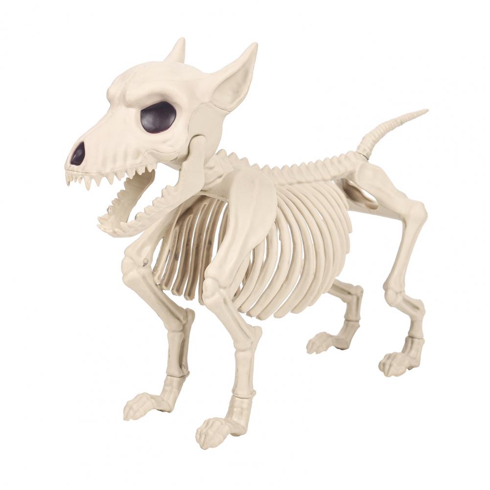 Dog Skeleton Ornament Realistic Plastic Spooky Animal Bone Figurine Durable Lightweight Dog Skeleton Prop For Halloween
