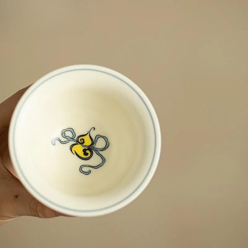 Jingdezhen Cultural Fukurokuju Teacup Boutique Painted Figure Master Cup Tasting Mug Tea Pair Meditation Cup Chinese Teaware