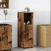 Bathroom Cabinet with Storage and Door Rustic Wood Finish 30 X 35 X 95 Cm