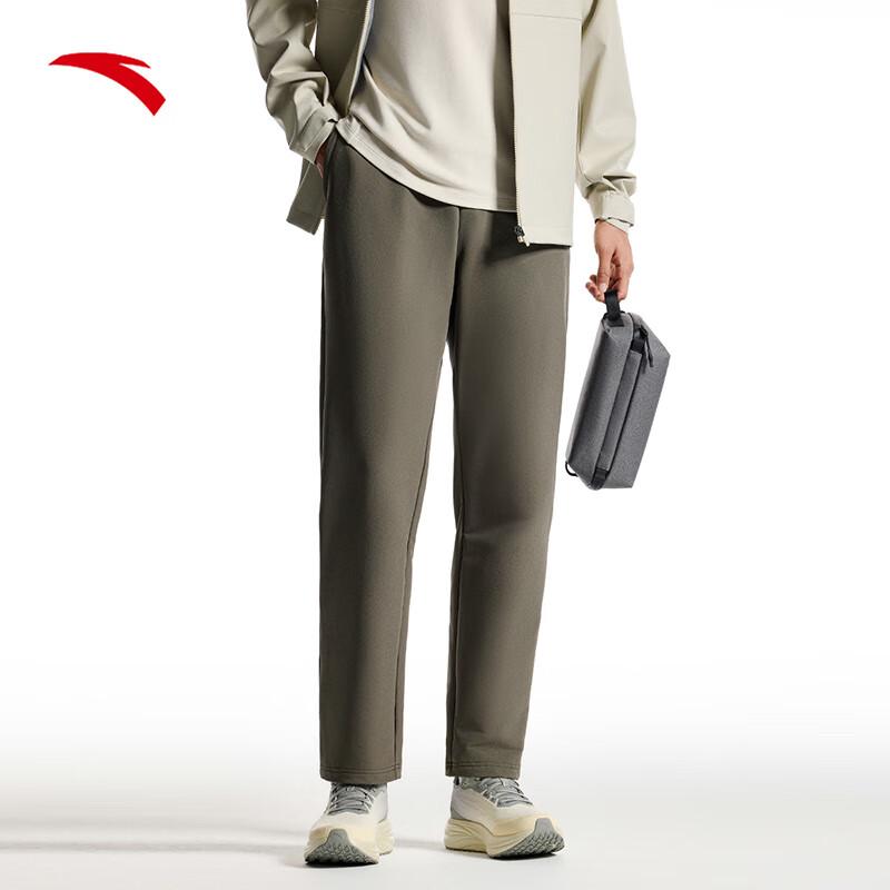 Anta Men s Water-Repellent Fleece-Lined Straight-Leg Pants M