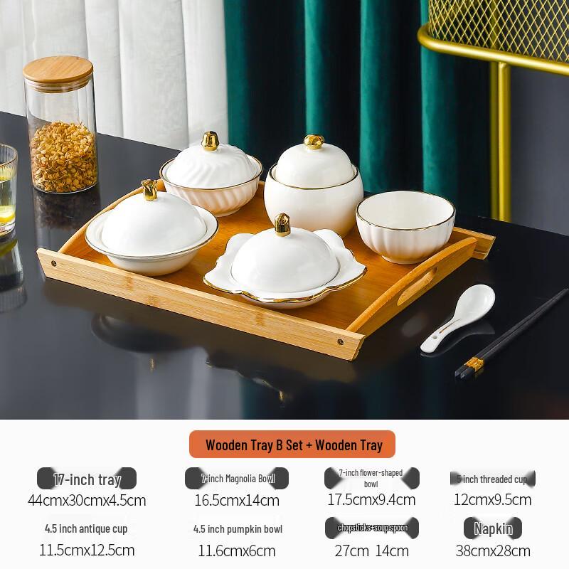 Chinese Ceramic Confinement Meal Tableware Set
