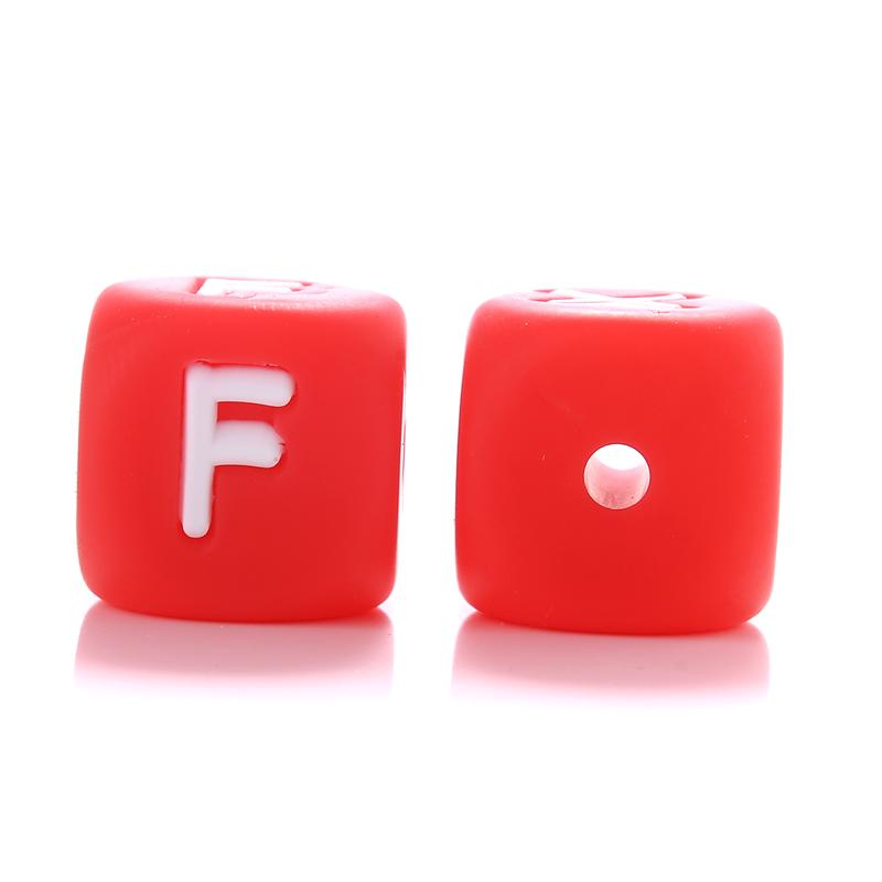 10Pcs/Lot 12mm Silicone Letter English Alphabe Beads Food Grade Silicone Chewing Beads DIY Baby Teething Toys Necklace Pendant