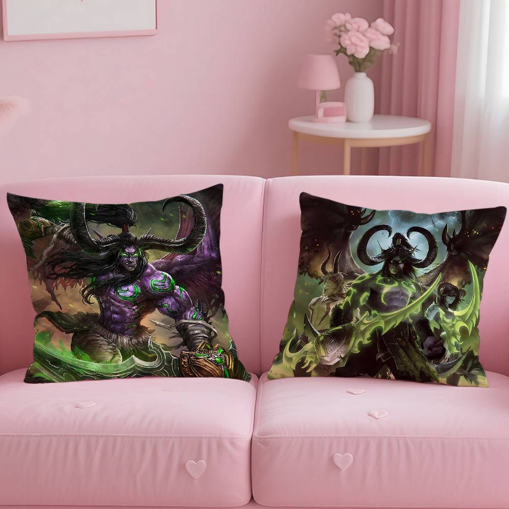 Warcrafts of World W-WOW Pillow Case Pattern Printing Pillowcase Living Room Sofa Cushion Cover Bedroom Room Decor