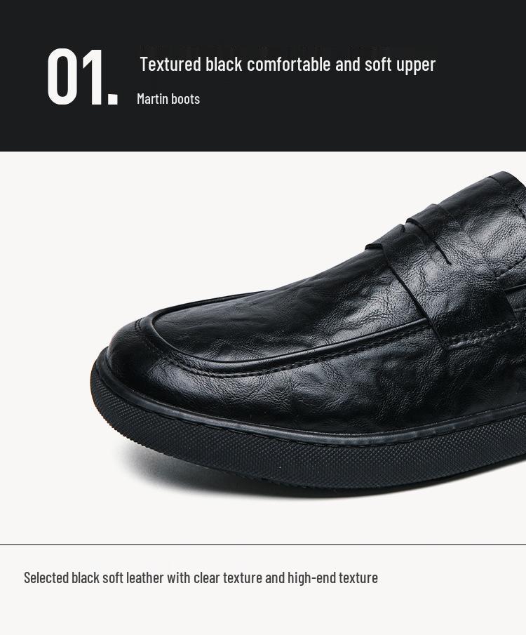 Four Seasons Men's Slip-On Loafers: Soft Sole Casual Driving Moccasins, Small Leather Shoes
