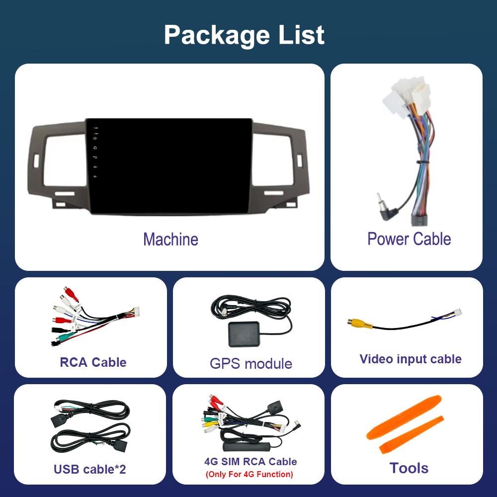 GPS Navigation 9'' for Toyota Corolla 9 E120 2004 - 2006 Android OS Car Video Multimedia Player Carplay 4G WiFi BT Auto Tools
