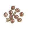 14K Gold-Filled Zircon Lace Rhombus Spacer Beads Round Pearl Necklace DIY Jewelry Accessories