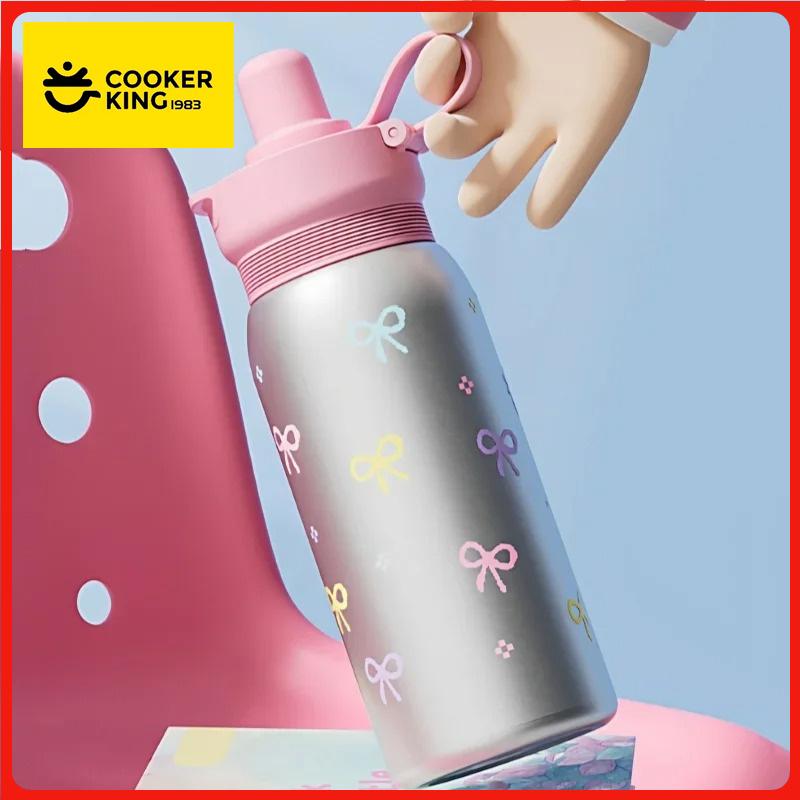 COOKER KING Portable Insulated Cup Children's Straw Cup Thermos Mug Stainless Steel Vacuum Flask Cold&Hot Sports Cup Water Mug