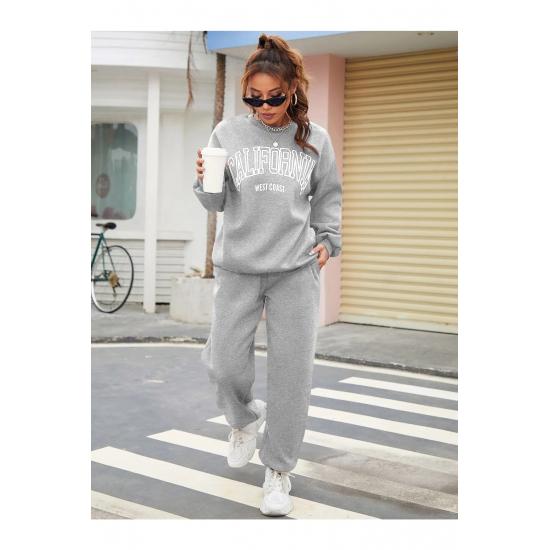Buy Women's California Slogan Bottom Top Tracksuit Set