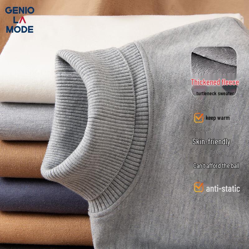 

GENIOLAMODE Men s Fleece-Lined Turtleneck Sweater 3XL