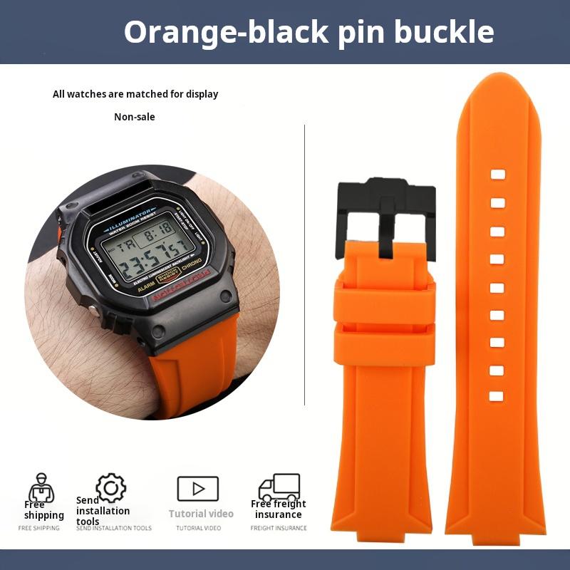 

16mm Convex Silicone strap for Casio G-Shock GW-6900 DW5600/5610 GW-B5600 GM-5600 modified rubber silicone watchband accessories 24x16mm width