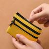 Wickeltasche Herren Damen Schlüsseltasche Dreischichtiger Reißverschluss Stoff-Aufbewahrungstasche Einfache Studenten Mini Canvas Geldbörse