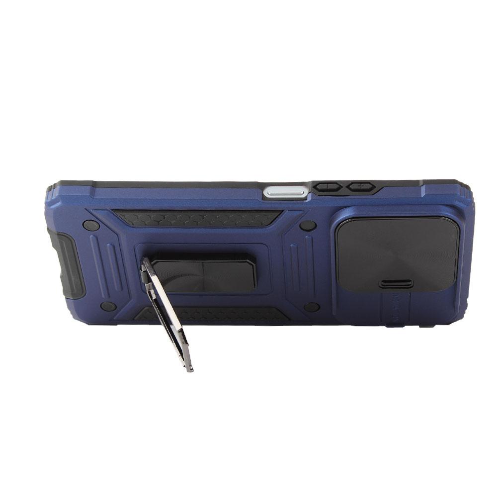 Armored case for Xiaomi Redmi Note 13 5G, CamShield Slide, blue + 9H tempered glass