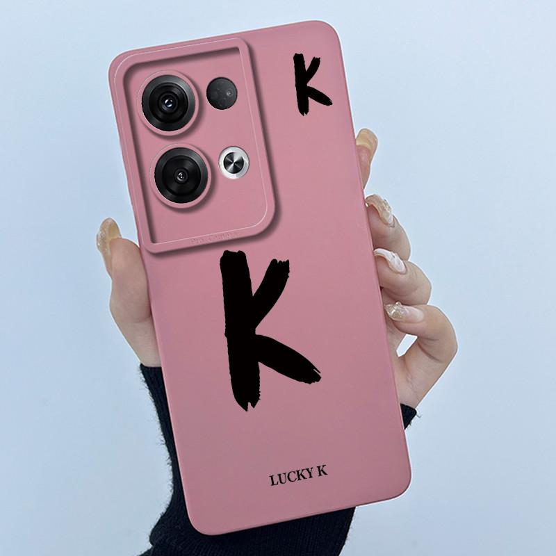For OPPO Reno 8 Pro 5G Reno8 Reno8 Pro Plus Shockproof Phone Case Lucky Initial Letter Casing Silicone Soft Matte Back Cover