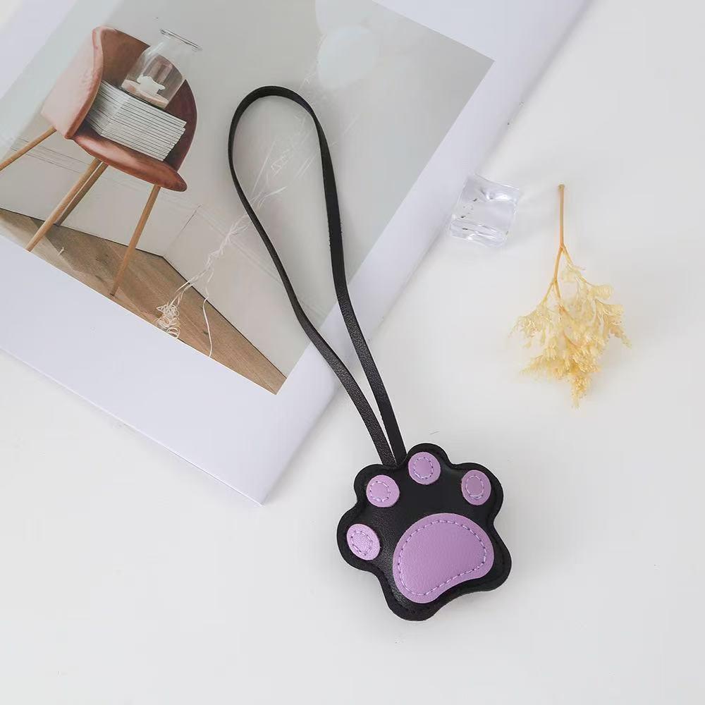 Cute Leather Cat Paw Keychain Ornament