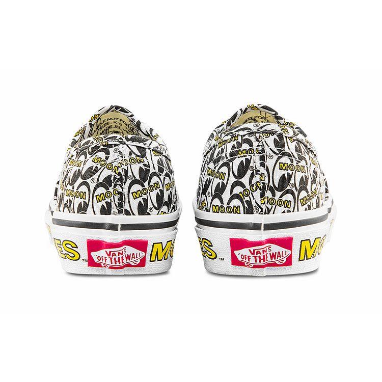 Vans Mooneyes X  Authentic Casual Low Top Kids Skate Shoes Kids Sneakers Black White Yellow VN0A3UIVYB2
