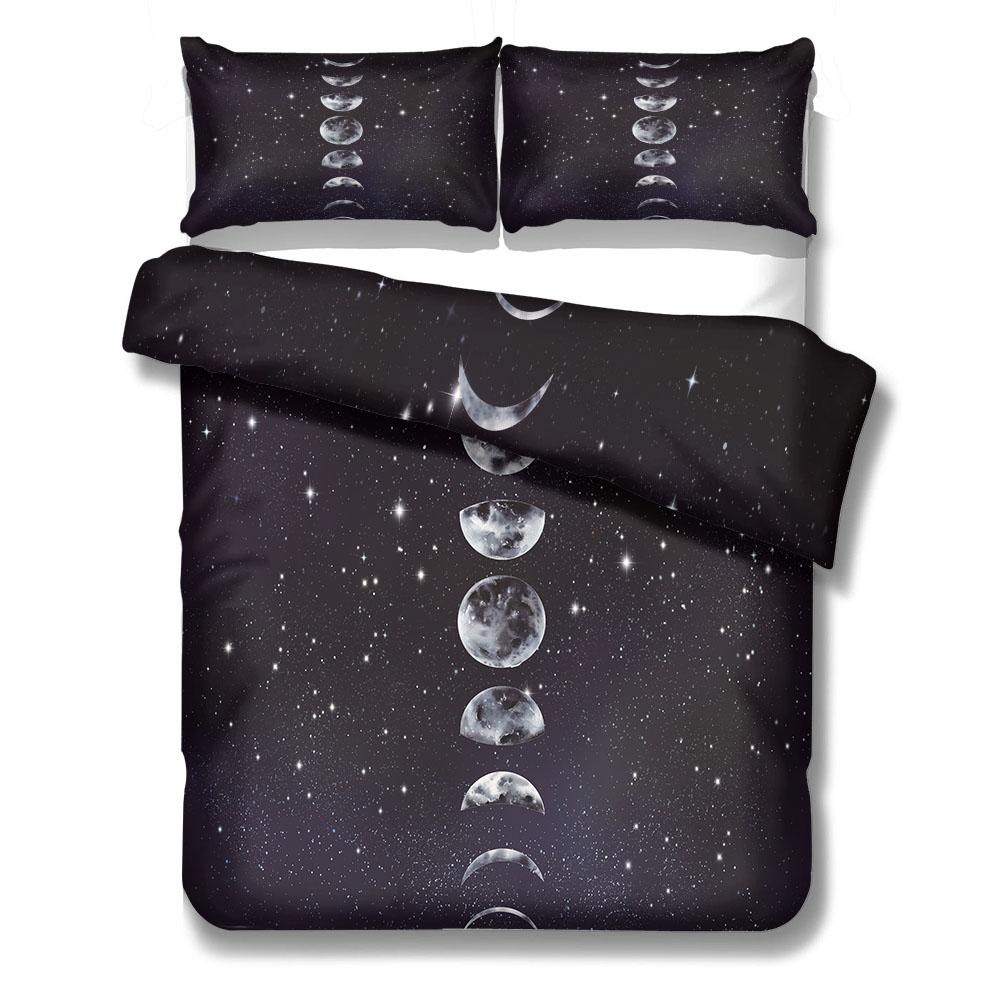 Lunar Moon Duvet Cover Set King Queen Double Full Twin Single Size Bed Linen Set