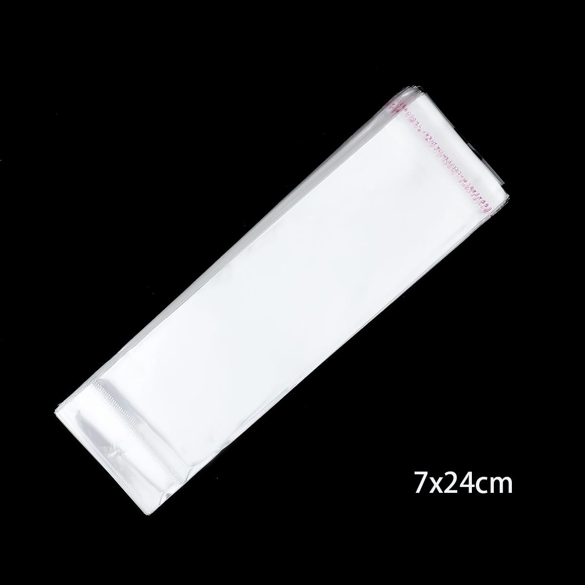 

100 шт. Прозрачный самоклеящийся пластиковый пакет для хранения OPP Poly Pack Bag с отверстием для подвешивания Сумка для розничной упаковки 7x24CM