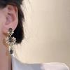 Meier French court retro elegant earrings - sparkling diamond accents, high-end elegance, exquisite dangle earrings
