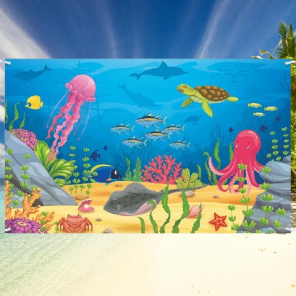 Cartoon Animal Party Background Jellyfish Turtle Poster Photo Props  Adults Kids